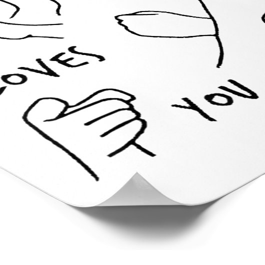 Jesus Loves You Asl Sign Language Christian Poster (Ecke)