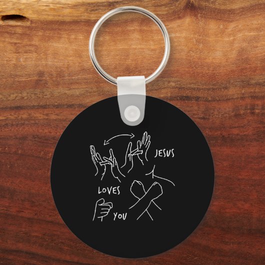 Jesus Loves You Asl Sign Language Christian  Schlüsselanhänger (Vorderseite)