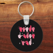 Jesus Loves You Asl Sign Language Christian Valent Schlüsselanhänger (Vorderseite)