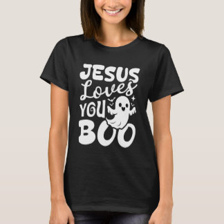 Jesus Loves You Boo Christian Halloween Ghost Funn T-Shirt