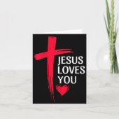 Jesus Loves You Christian Love Cross Heart Design  Karte (Vorderseite)