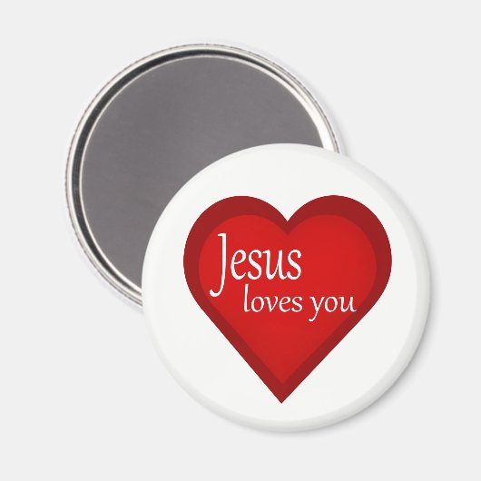 Jesus Loves You Heart Affirmative Magnet (Vorderseite/Rückseite)