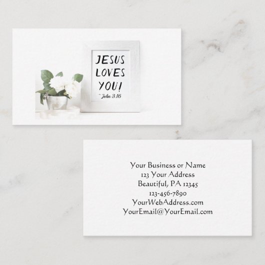 Jesus Loves You! John 3:16, Scripture Reference Visitenkarte (Vorne/Hinten)