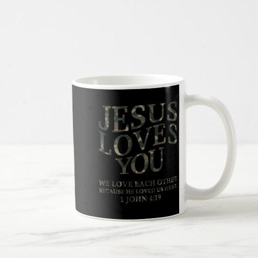 Jesus Loves You Me Camo Christian Youth Men God So Kaffeetasse (Rechts)
