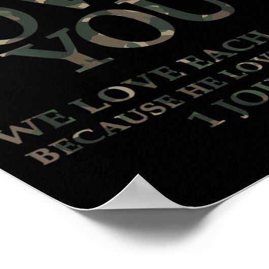 Jesus Loves You Me Camo Christian Youth Men God So Poster (Ecke)