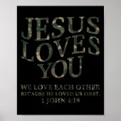 Jesus Loves You Me Camo Christian Youth Men God So Poster (Vorne)