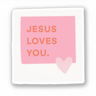 Jesus Loves You Polaroid Sticker