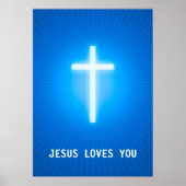 Jesus Loves You | Religious Cross Poster (Vorne)