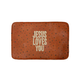 Jesus Loves You Rustic Christian Encouragement Badematte