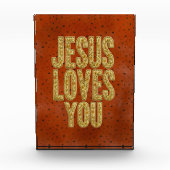 Jesus Loves You Rustic Christian Encouragement Fotoblock (Vorderseite)