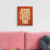 Jesus Loves You Rustic Christian Encouragement Leinwanddruck (Insitu (Wohnzimmer))