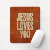 Jesus Loves You Rustic Christian Encouragement Mousepad (Mit Mouse)