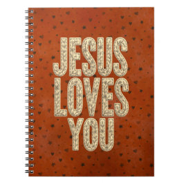 Jesus Loves You Rustic Christian Encouragement Notizblock
