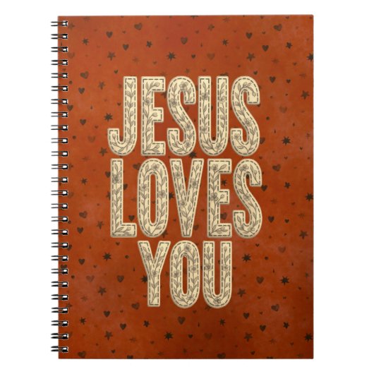 Jesus Loves You Rustic Christian Encouragement Notizblock (Vorderseite)