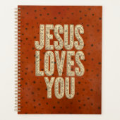 Jesus Loves You Rustic Christian Encouragement Planer (Vorderseite)