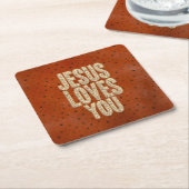 Jesus Loves You Rustic Christian Encouragement Rechteckiger Pappuntersetzer (angewinkelt)