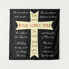 Jesus Loves You wall art Wandteppich