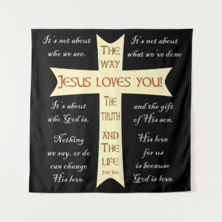 Jesus Loves You wall art Wandteppich