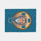 Jesus Löwe Juda christlicher Bibelvers Fleecedecke (Vorderseite (Horizontal))