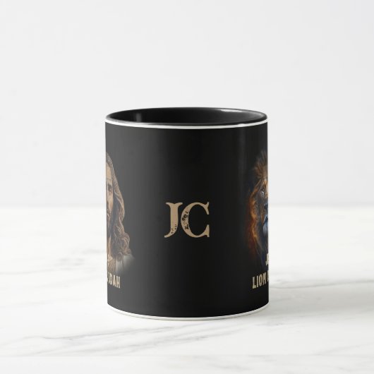 Jesus Löwe von Juda Custom Monogram Coffee Tasse (Zentrum)