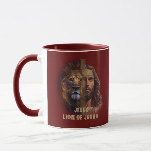 Jesus Löwe von Juda Custom Monogram Coffee Tasse (Links)
