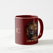 Jesus Löwe von Juda Custom Monogram Coffee Tasse (VorderseiteRechts)