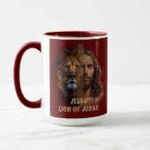 Jesus Löwe von Juda Custom Monogram Coffee Tasse (Links)