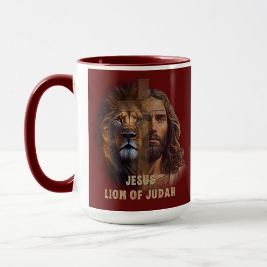 Jesus Löwe von Juda Custom Monogram Coffee Tasse (Links)