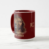 Jesus Löwe von Juda Custom Monogram Coffee Tasse (Vorderseite Links)