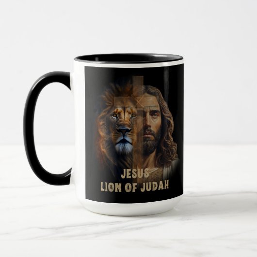 Jesus Löwe von Juda Custom Monogram Coffee Tasse (Links)