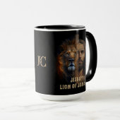 Jesus Löwe von Juda Custom Monogram Coffee Tasse (VorderseiteRechts)
