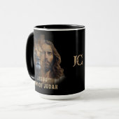 Jesus Löwe von Juda Custom Monogram Coffee Tasse (Vorderseite Links)