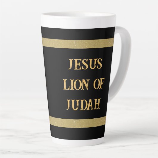 Jesus Löwe von Juda mit Löwen Kopf Latte Tasse (Rechte Ecke)