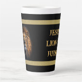 Jesus Löwe von Juda mit Löwen Kopf Latte Tasse (Vorderseite)