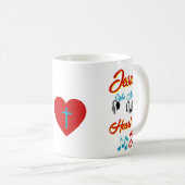 Jesus macht den Herzschlag Kaffeetasse (VorderseiteRechts)
