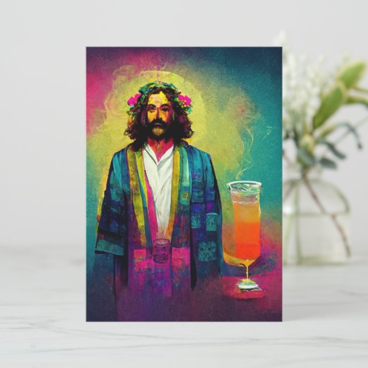 Jesus macht großartige Cocktails Dankeskarte (Stehend Vorderseite)