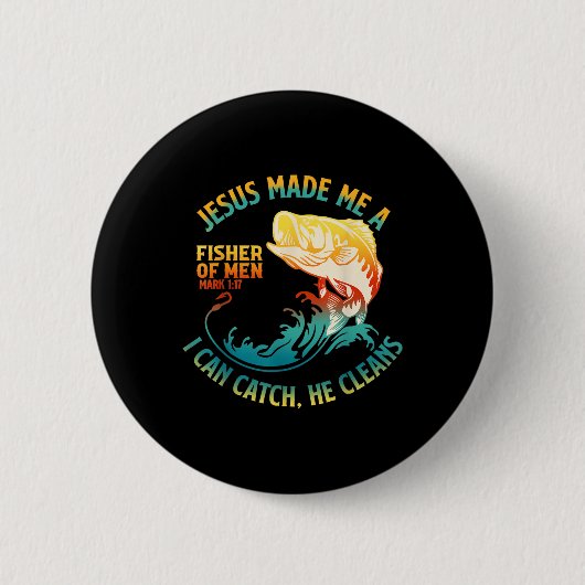 Jesus machte mich zu einem Fisher Bibble Verse Mar Button (Vorderseite)