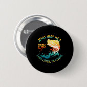 Jesus machte mich zu einem Fisher Bibble Verse Mar Button (Vorne & Hinten)