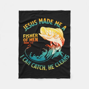 Jesus machte mich zu einem Fisher Bibble Verse Mar Fleecedecke