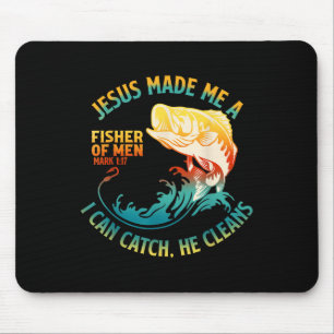 Jesus machte mich zu einem Fisher Bibble Verse Mar Mousepad