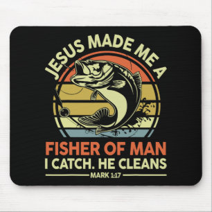Jesus machte mich zum Menschenfischer Lustiger B-V Mousepad