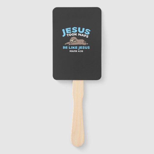 Jesus machte Nickerchen Faultier Lustiger Bibelver Fächer (Vorderseite)