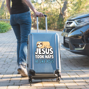 Jesus machte Nickerchen, lustige Faultier Aufkleber