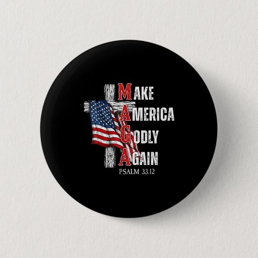Jesus Make America Godly Again American Patriot Ch Button (Vorderseite)