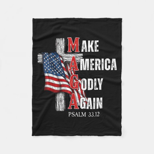Jesus Make America Godly Again American Patriot Ch Fleecedecke (Vorderseite)