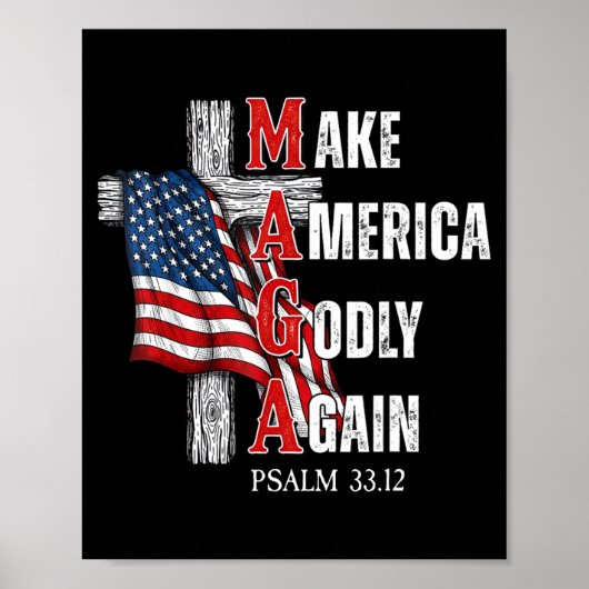 Jesus Make America Godly Again American Patriot Ch Poster (Vorne)