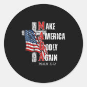 Jesus Make America Godly Again American Patriot Ch Runder Aufkleber (Vorderseite)