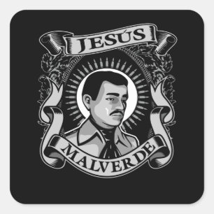 Jesus Malverde Gift Mexican Hero Jesus Malverde Quadratischer Aufkleber
