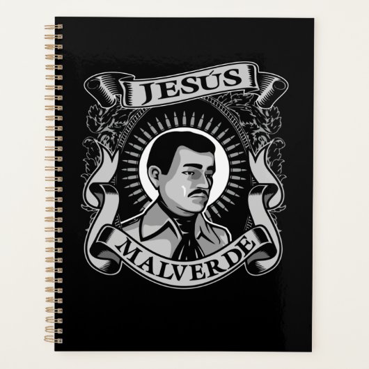Jesus Malverde Gift Mexikanischer Held Jesus Malve Planer (Vorderseite)