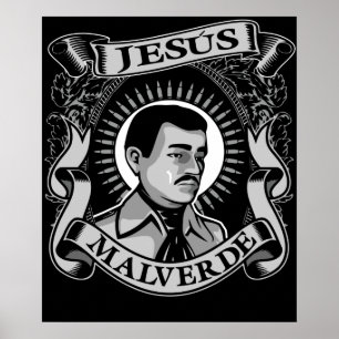 Jesus Malverde Gift Mexikanischer Held Jesus Malve Poster